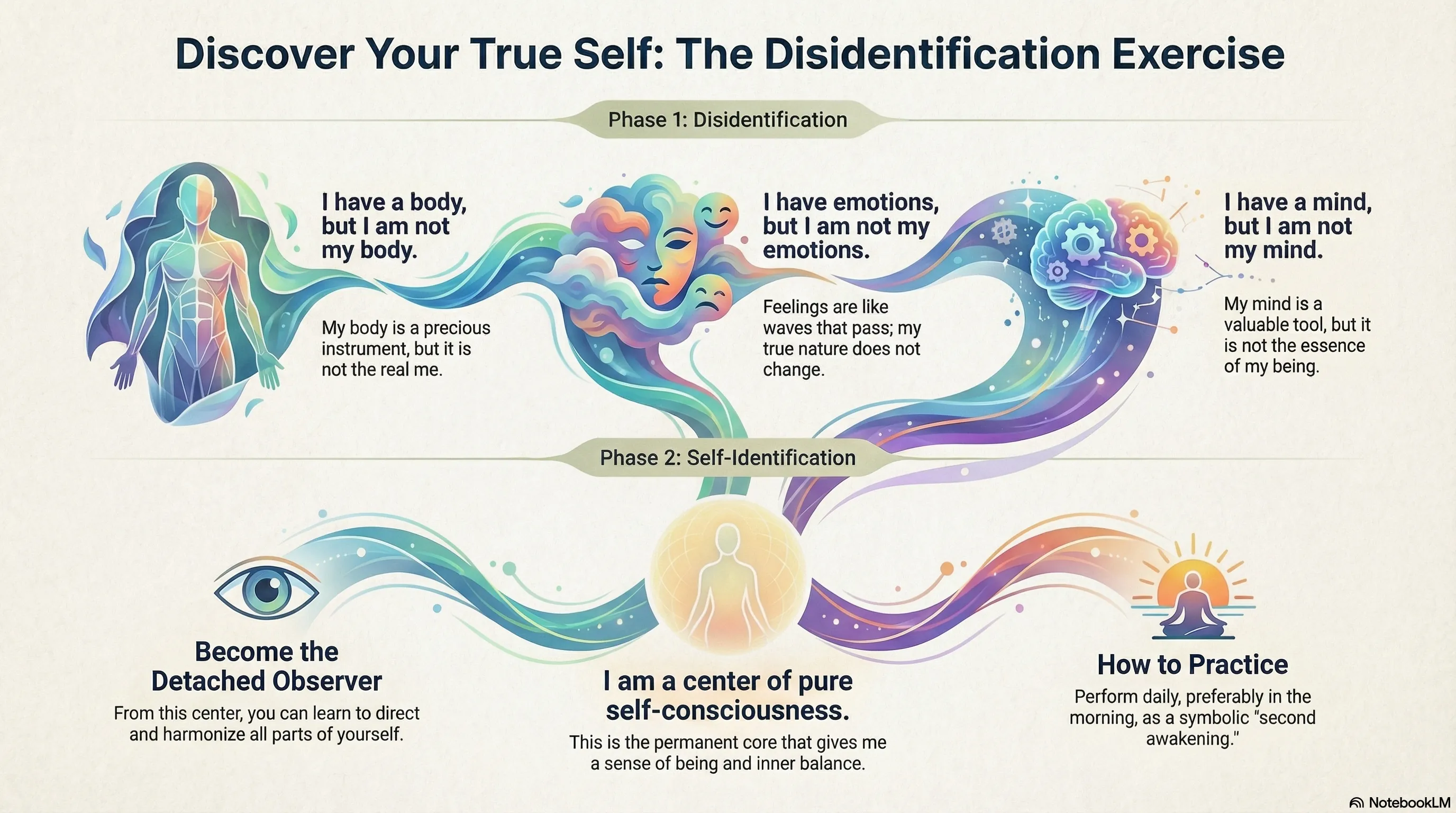 Discover Your True Self: The Disidentification Exercise Infographic