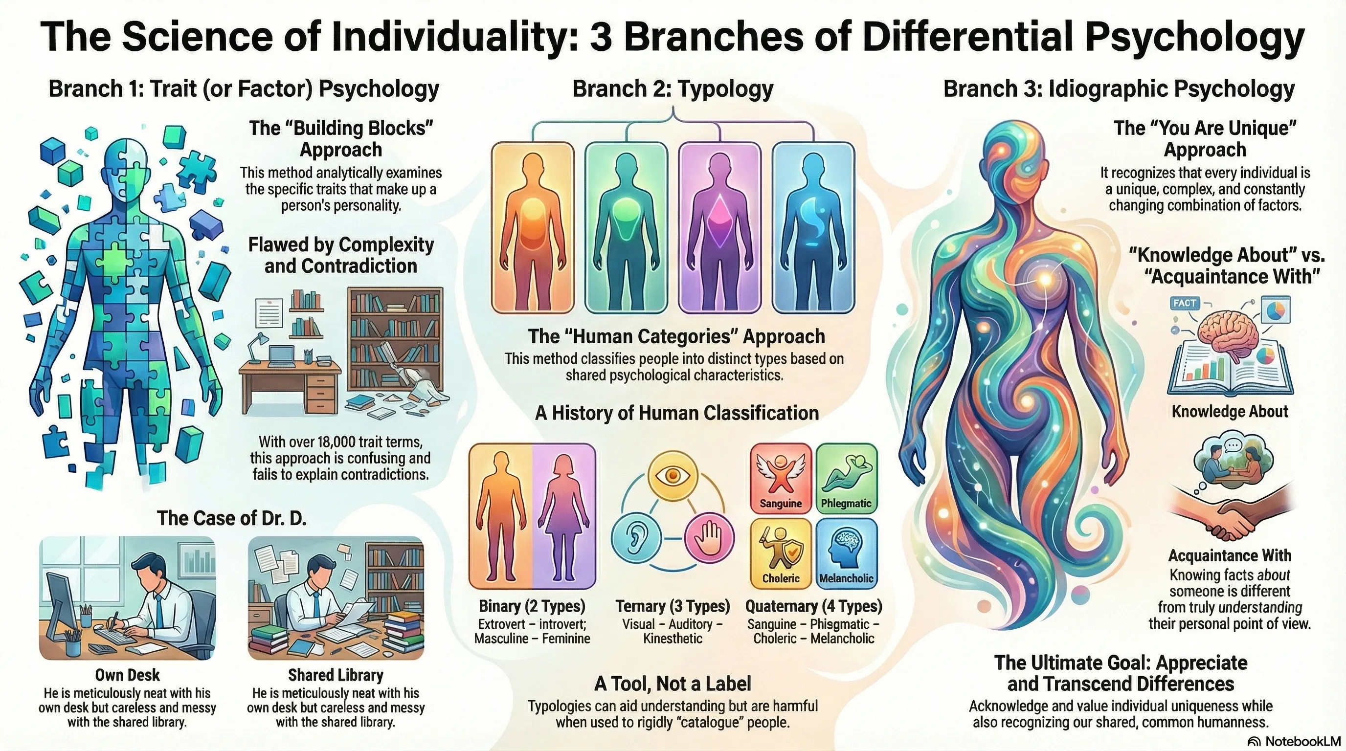 The Science of Individuality: 3 Branches of Differential Psychology Infographic