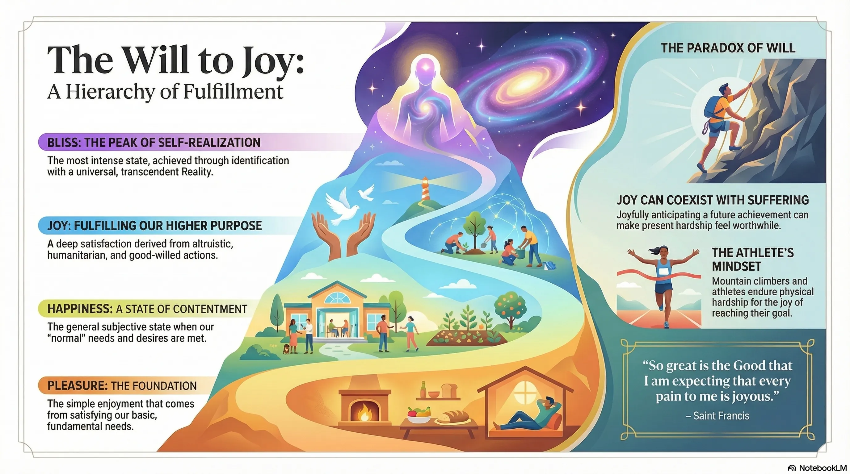 The Will to Joy: A Hierarchy of Fulfillment Infographic
